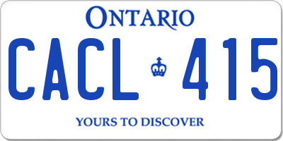 ON license plate CACL415