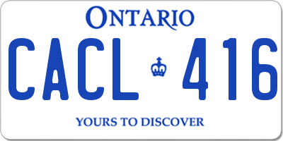 ON license plate CACL416