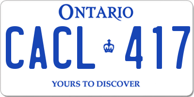 ON license plate CACL417