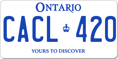 ON license plate CACL420