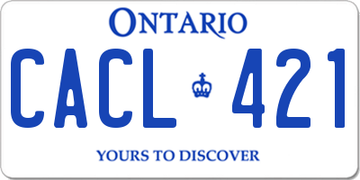 ON license plate CACL421