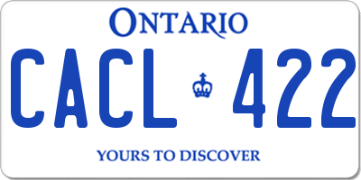 ON license plate CACL422