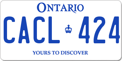 ON license plate CACL424