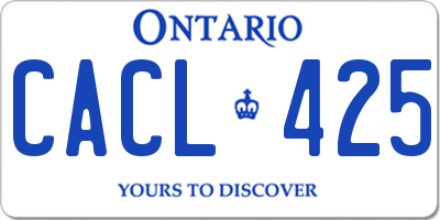 ON license plate CACL425