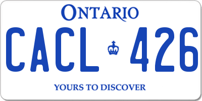 ON license plate CACL426