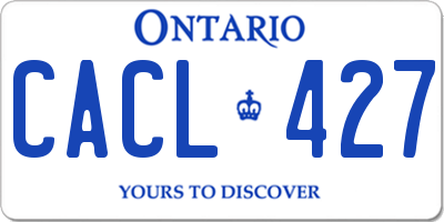 ON license plate CACL427