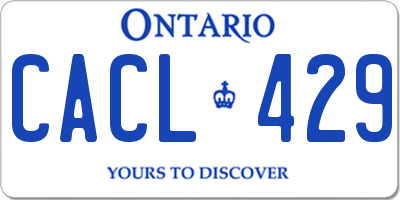 ON license plate CACL429