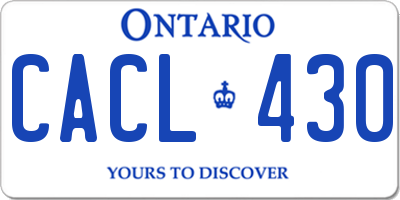 ON license plate CACL430