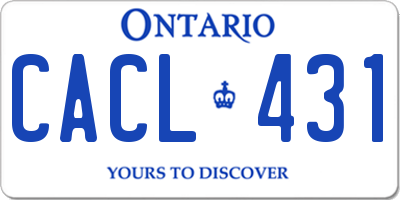 ON license plate CACL431