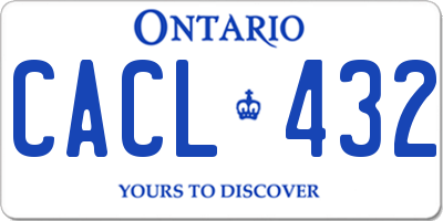 ON license plate CACL432