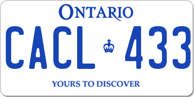 ON license plate CACL433