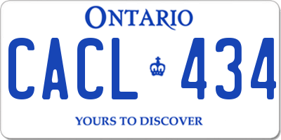 ON license plate CACL434