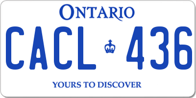 ON license plate CACL436