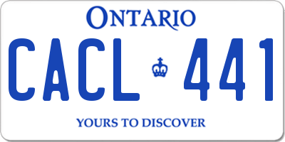 ON license plate CACL441