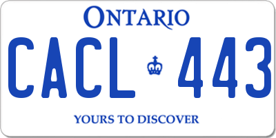 ON license plate CACL443