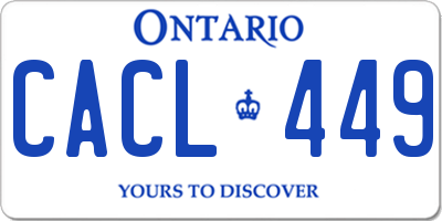 ON license plate CACL449