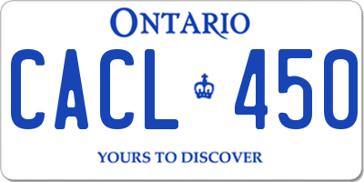 ON license plate CACL450