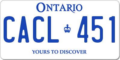 ON license plate CACL451