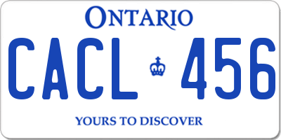 ON license plate CACL456