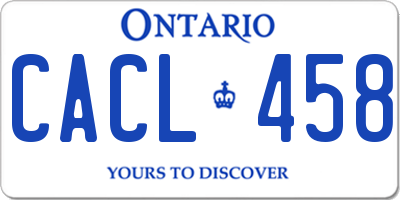 ON license plate CACL458