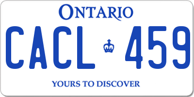 ON license plate CACL459