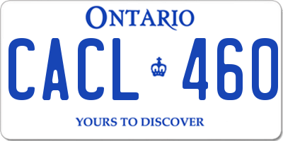 ON license plate CACL460