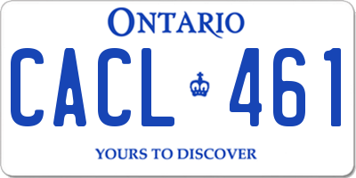 ON license plate CACL461