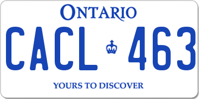 ON license plate CACL463