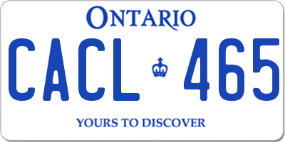 ON license plate CACL465