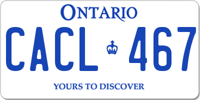 ON license plate CACL467