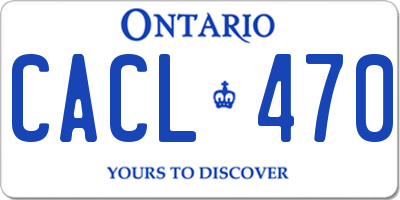 ON license plate CACL470