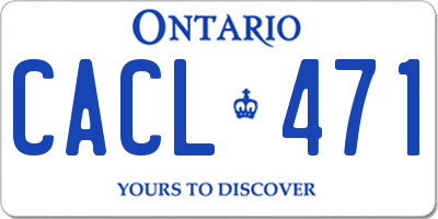 ON license plate CACL471