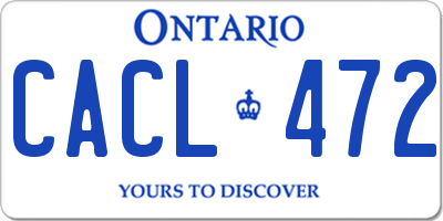 ON license plate CACL472