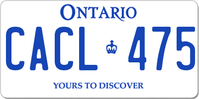 ON license plate CACL475