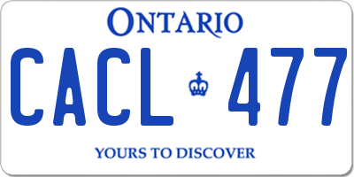 ON license plate CACL477