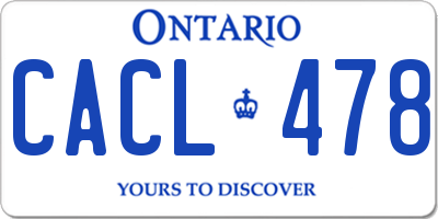 ON license plate CACL478