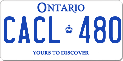 ON license plate CACL480