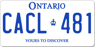 ON license plate CACL481