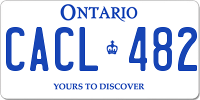 ON license plate CACL482