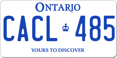 ON license plate CACL485