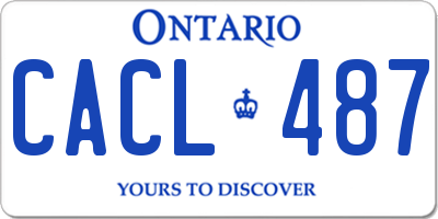 ON license plate CACL487