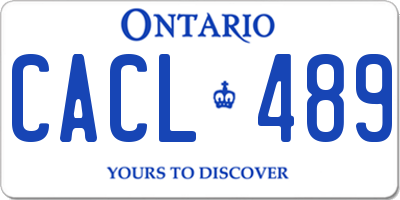 ON license plate CACL489