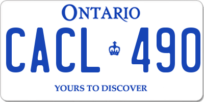 ON license plate CACL490