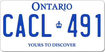 ON license plate CACL491