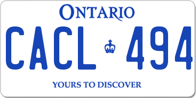 ON license plate CACL494