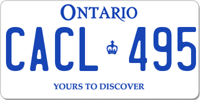 ON license plate CACL495