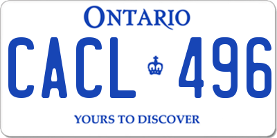 ON license plate CACL496