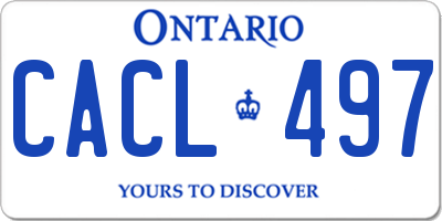 ON license plate CACL497