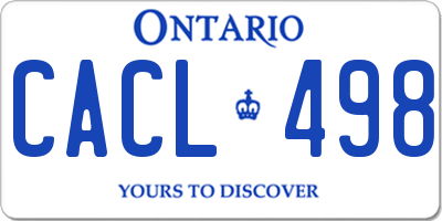 ON license plate CACL498