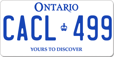 ON license plate CACL499